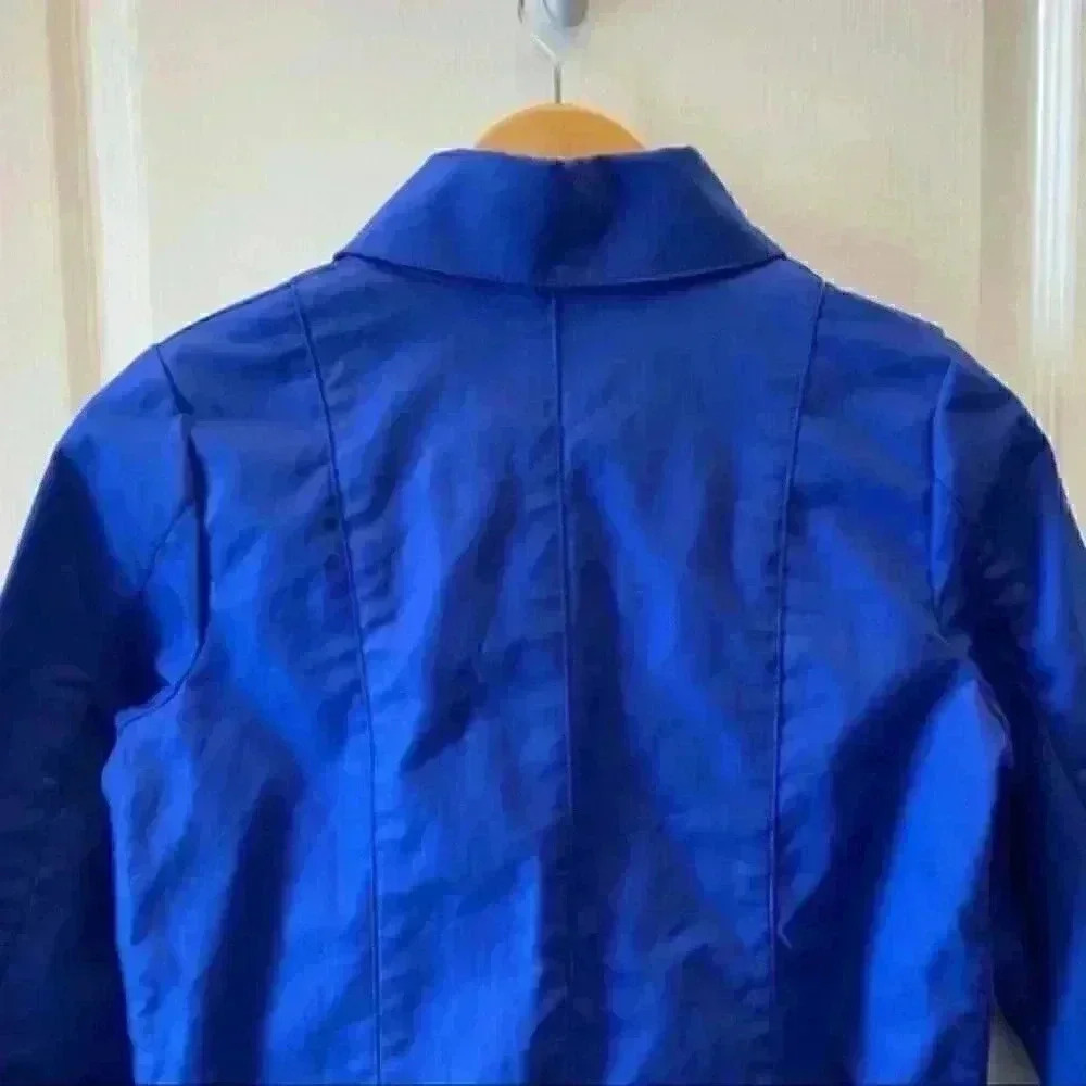 Scotch & Soda Trench Coat Lightweight Utility Jacket Cotton Cobalt Blue XS NEW - Picture 11 of 16